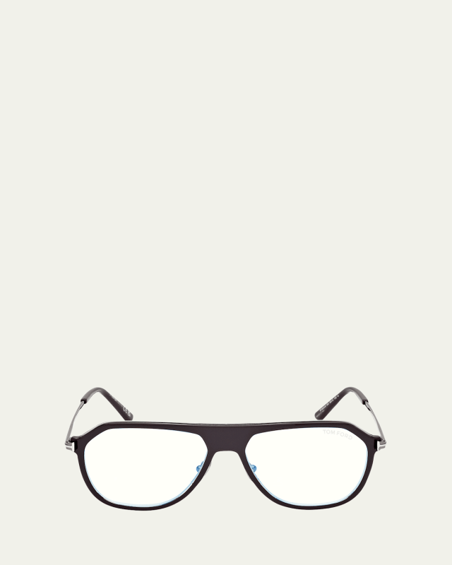 Blue Blocking Acetate & Metal Round Glasses